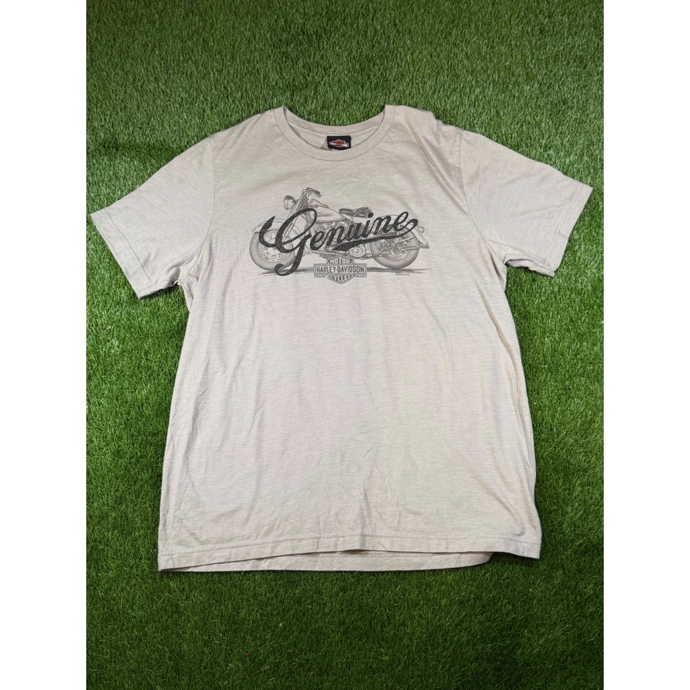 Harley-Davidson Route 65 Indianola IA Graphic T-Shirt XL Tan Heathered Biker Tee